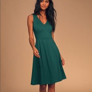 Dark Green Dress LuLu’s Brand New